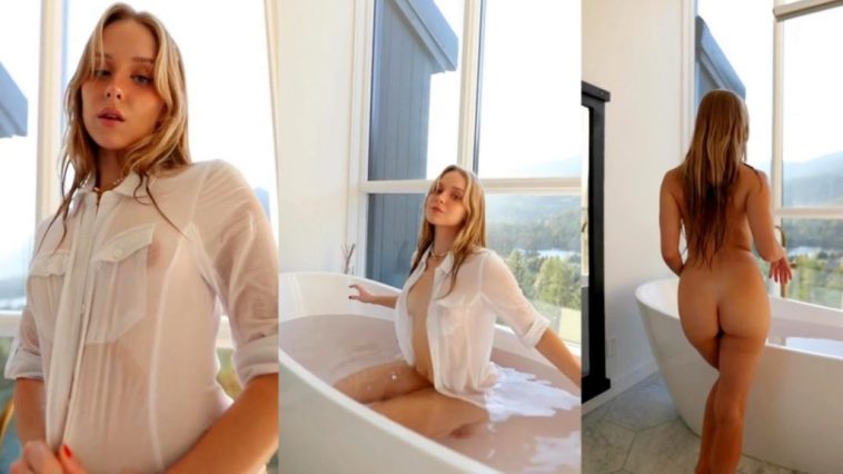 caroline zalog nude wet t shirt bathtub video leaked 1024x686 1